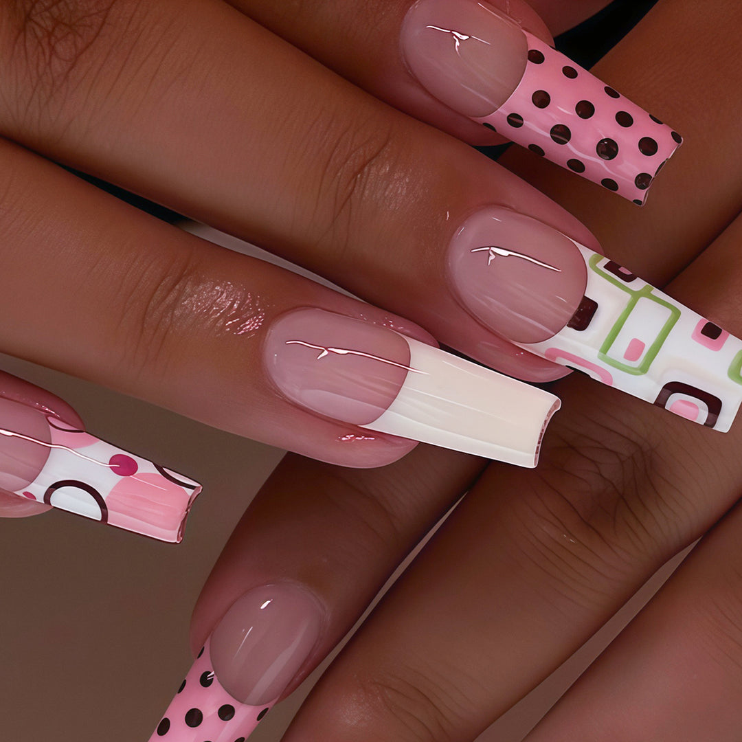 Decorative Long Press-On Nail Art Tips Kalsten