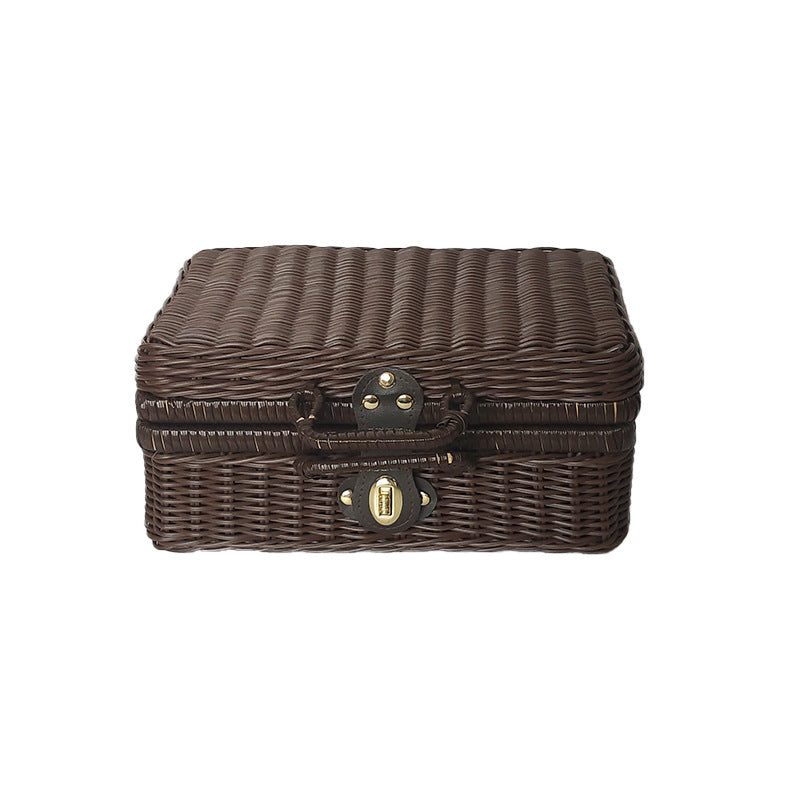 Vintage Wicker Storage Trunk Kalsten