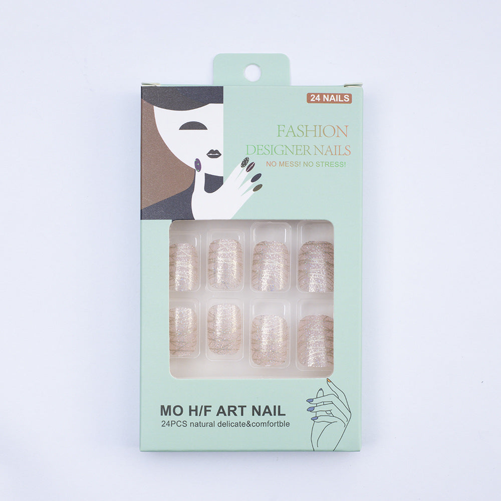 Artificial nails with elegant glitter design Kalsten