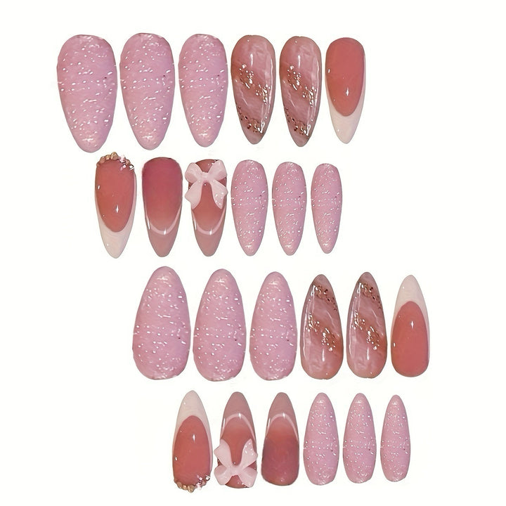 Elegant Stiletto Press-On Nail Set with Decorative Accent Kalsten