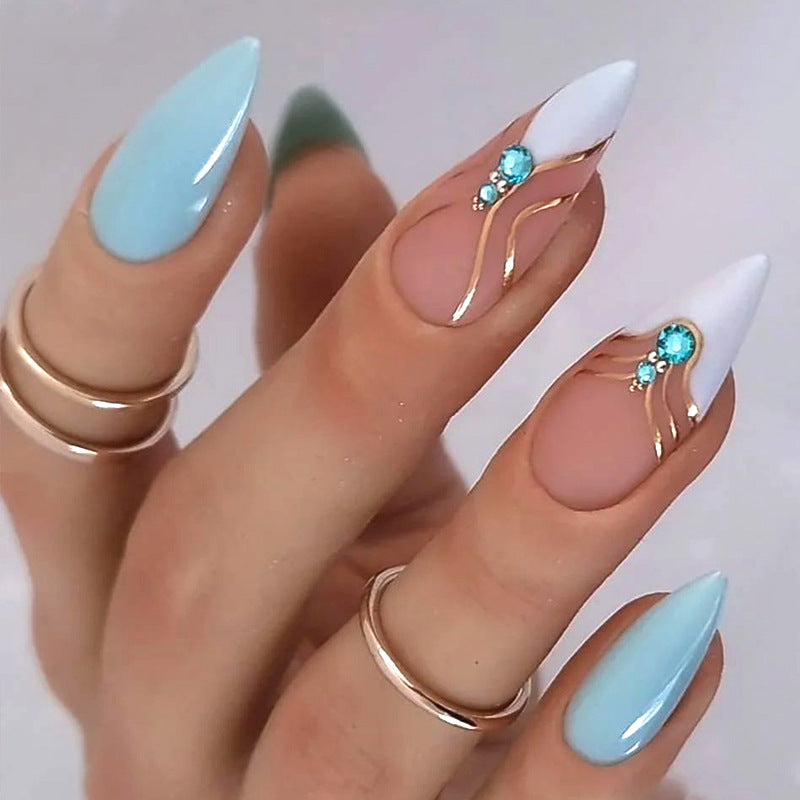 Elegant artificial nails in a modern design with glitter accents Kalsten