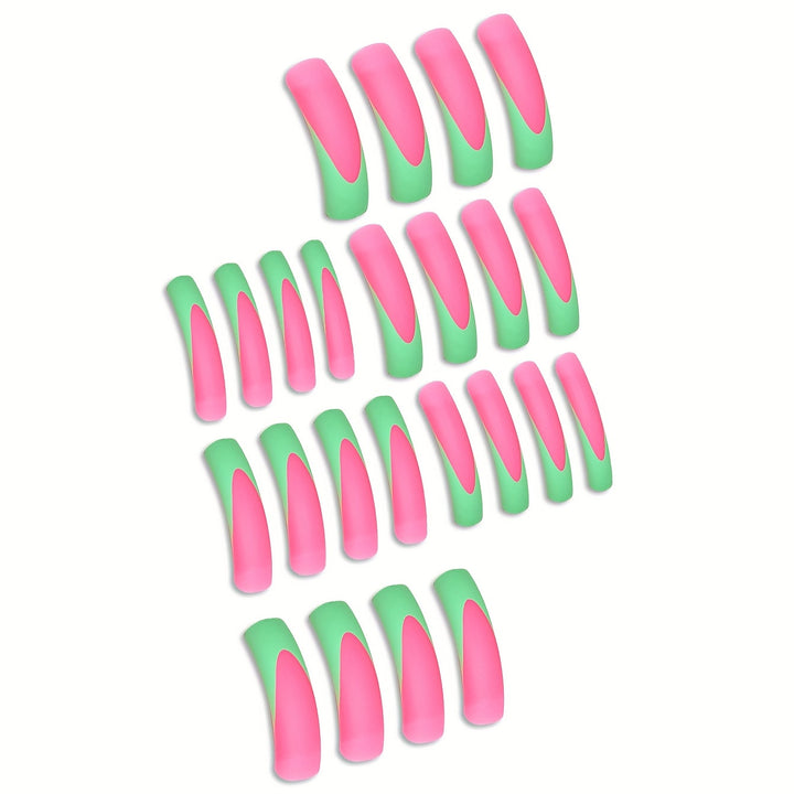 Stylish Long Acrylic Press-On Nails with Gradient Design Kalsten