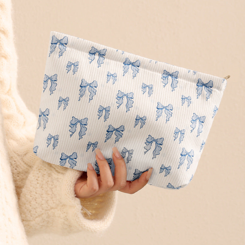 Playful Bow-Patterned Makeup Pouch Kalsten