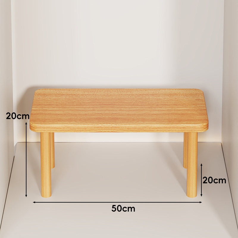 Height-Adjustable Rectangular Wooden Riser Table with Detachable Round Legs