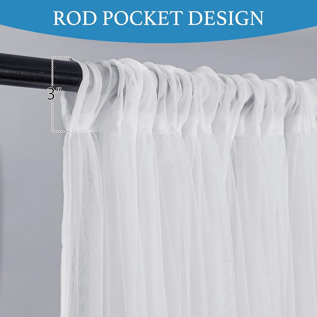 Elegant Sheer Curtain Panels with Rod Pocket Design Kalsten