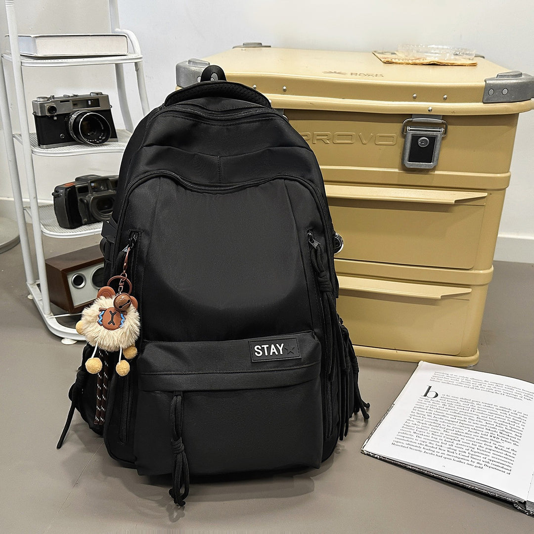 Backpack with Cute Animal Pendant and Practical Compartments Kalsten