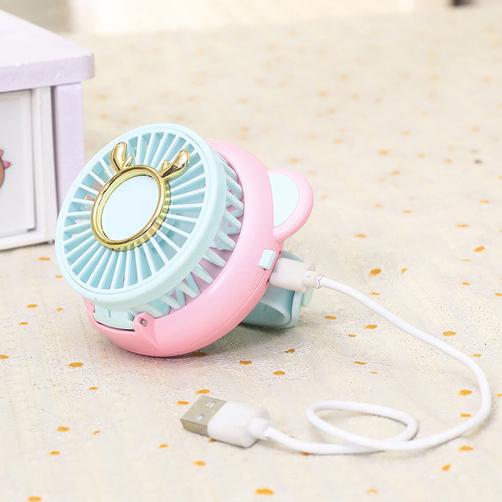 Women's Portable Mini Fan with Integrated Mirror and Spray Function Kalsten