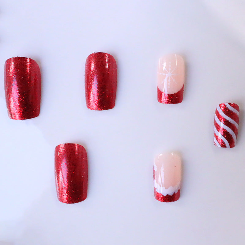 Decorative Glittery Winter Nail Art Enhancements Kalsten