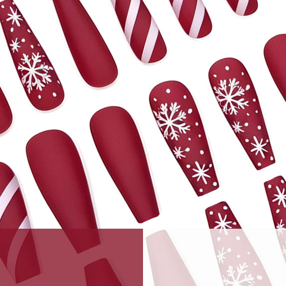 Festive Matte Acrylic Nail Art Kalsten