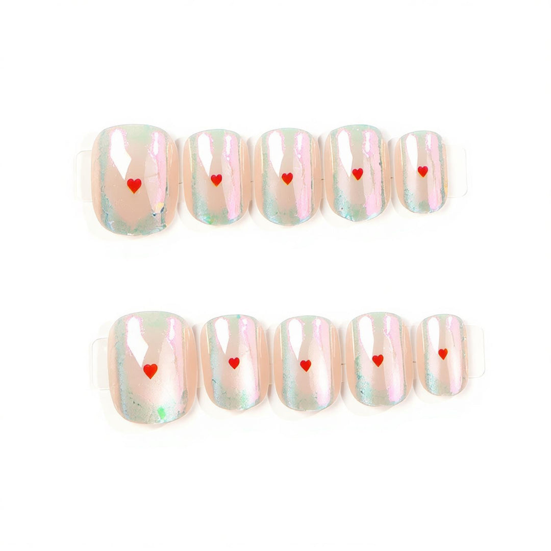Heart-Embellished Press-On Nail Set Kalsten