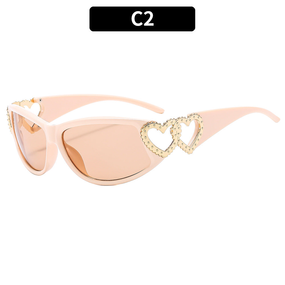 Designer Heart-Accented Sunglasses