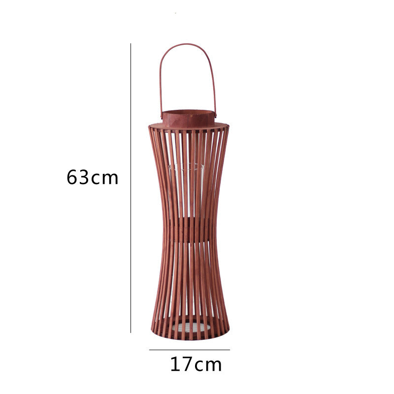 Elegant lantern made of woven wood Kalsten