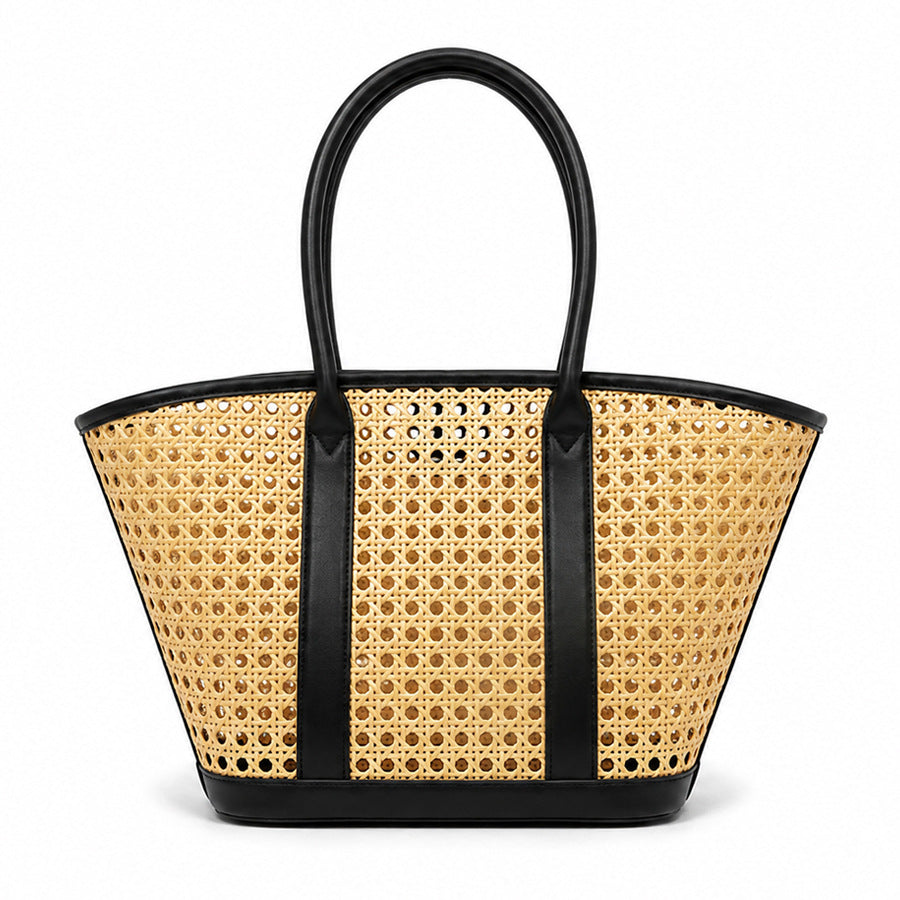 Elegant Woven Rattan Tote Bag