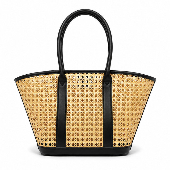 Elegant Woven Rattan Tote Bag