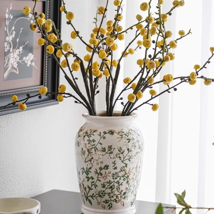 Handcrafted ceramic vase with floral motifs Kalsten