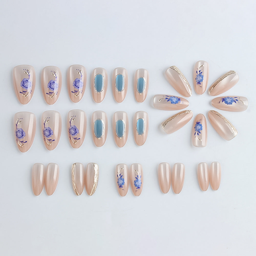 Artistic Floral Press-On Nail Art Set Kalsten