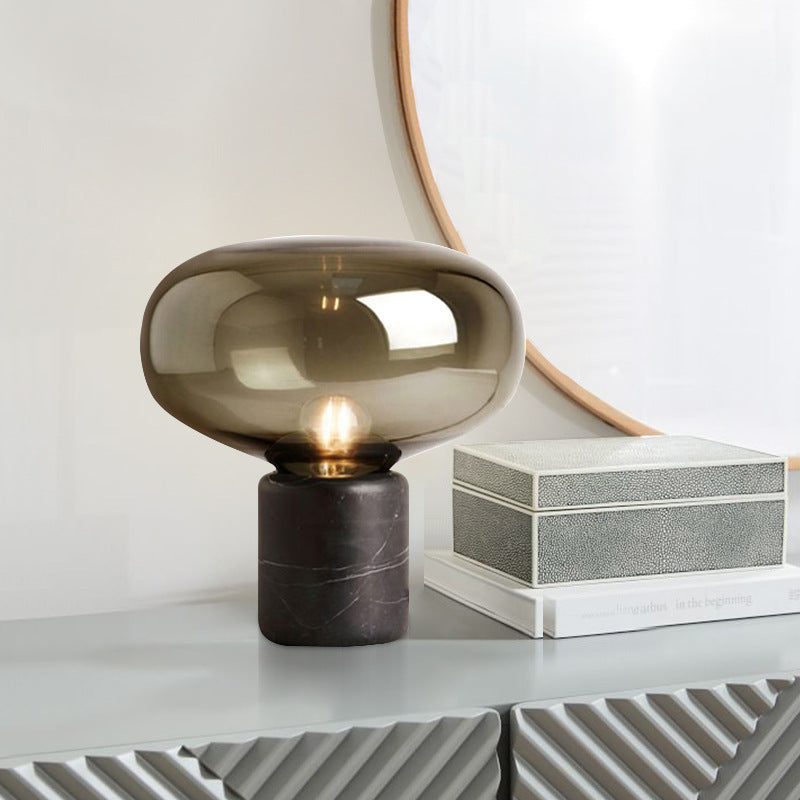 Elegant Glass Table Lamp with Marble Base