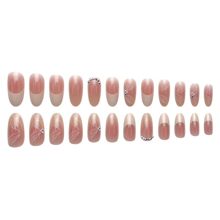 Elegant Long Stiletto Press-On Nails with Floral and Gem Accents Kalsten