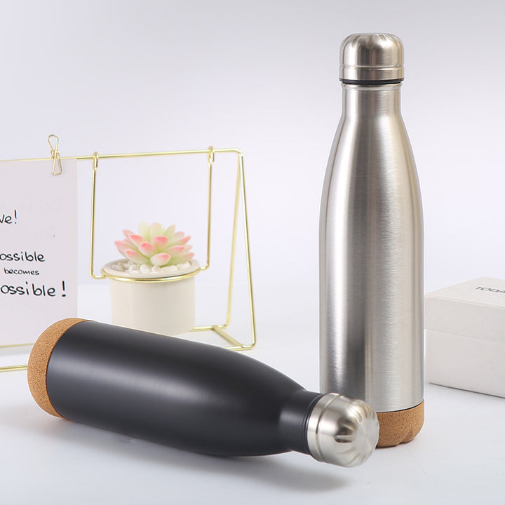 Ladies stylish stainless steel insulated bottle with cork bottom Kalsten