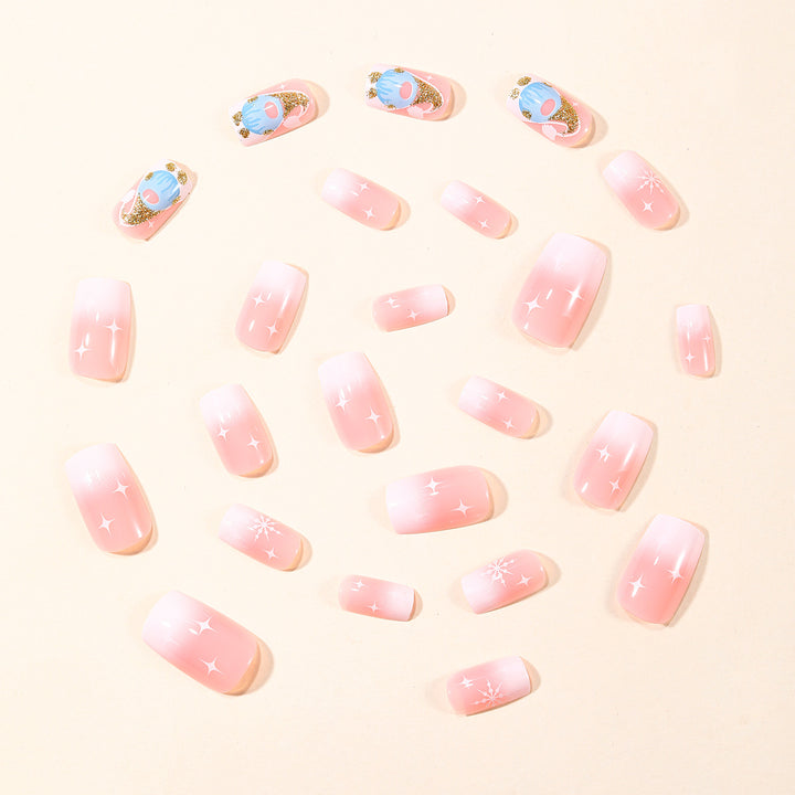 Snowflake Themed Acrylic Nail Art Extensions Kalsten