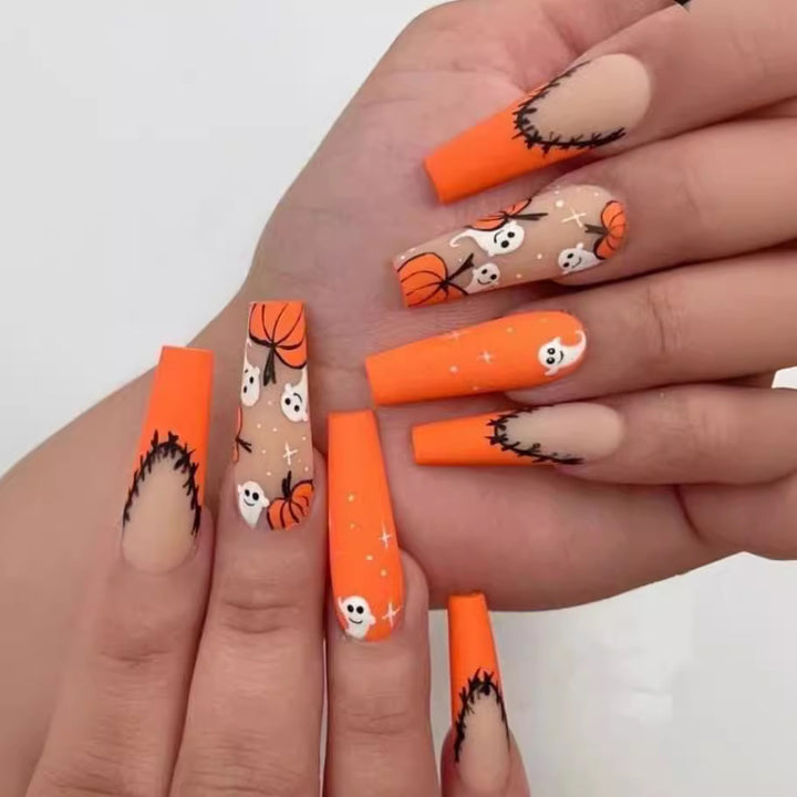 Artistic Press-On Nail Design with Dripping Effect Kalsten