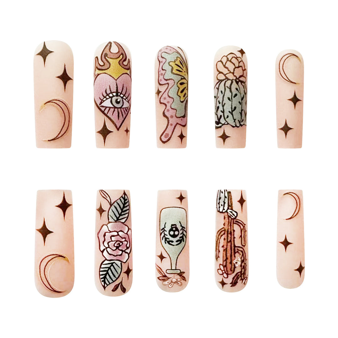 Nail art set with creative illustrations Kalsten