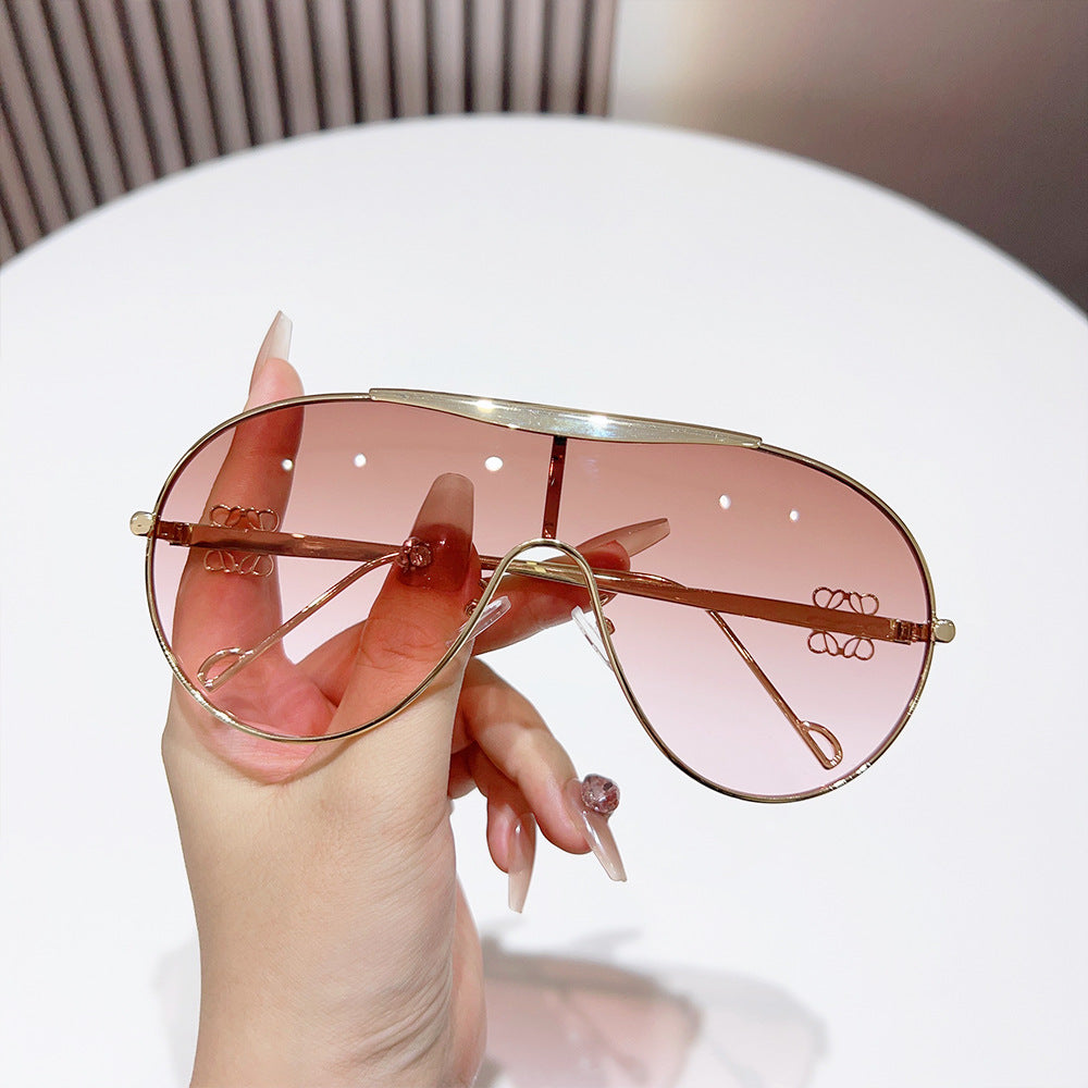Oversized Aviator Sunglasses with Gradient Lenses Kalsten