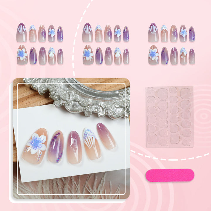 Elegant Floral Press-On Nail Art Set