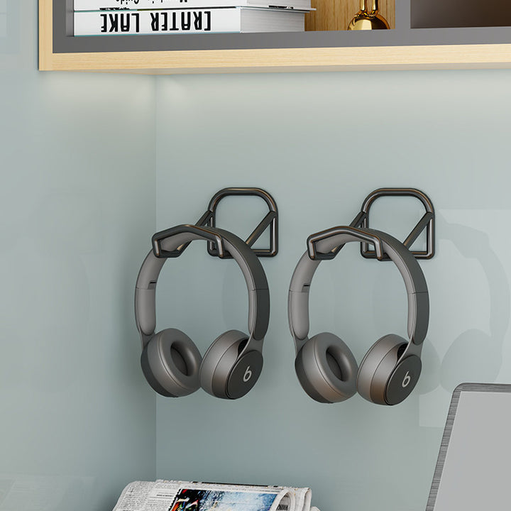 Wall-Mounted Headphone and Game Controller Rack with Foldable Hooks