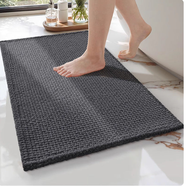 Textured Natural Fiber Bath Mat Kalsten