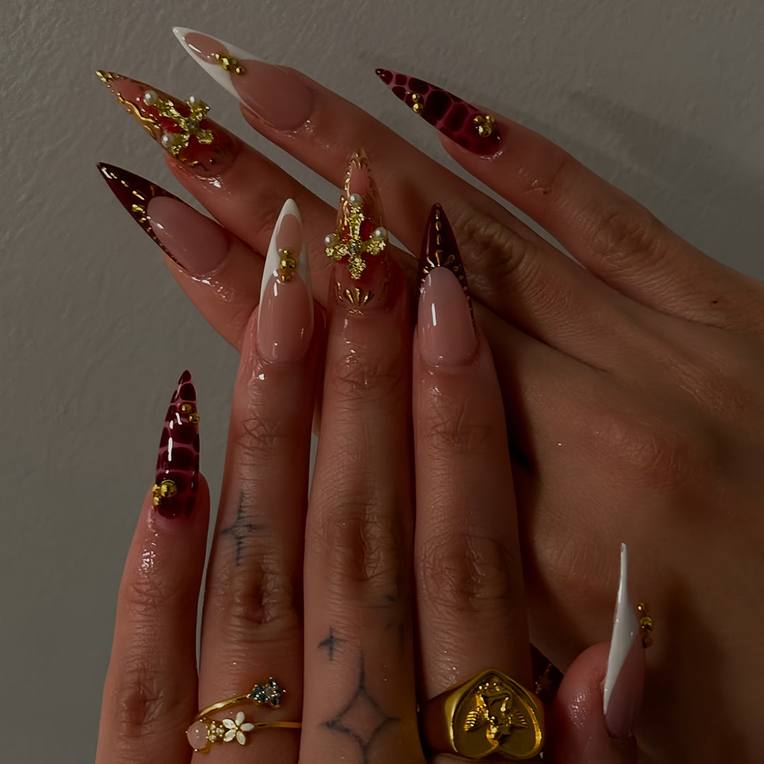 Glamorous Decorative Stiletto Press-On Nail Set Kalsten