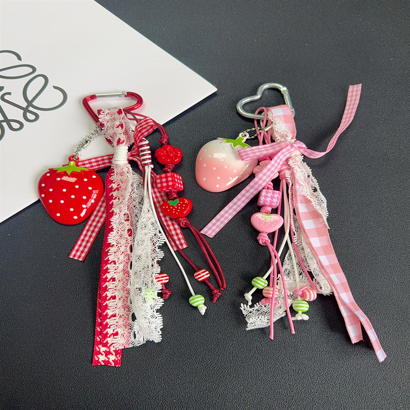 Decorative Strawberry-Themed Keychain Kalsten