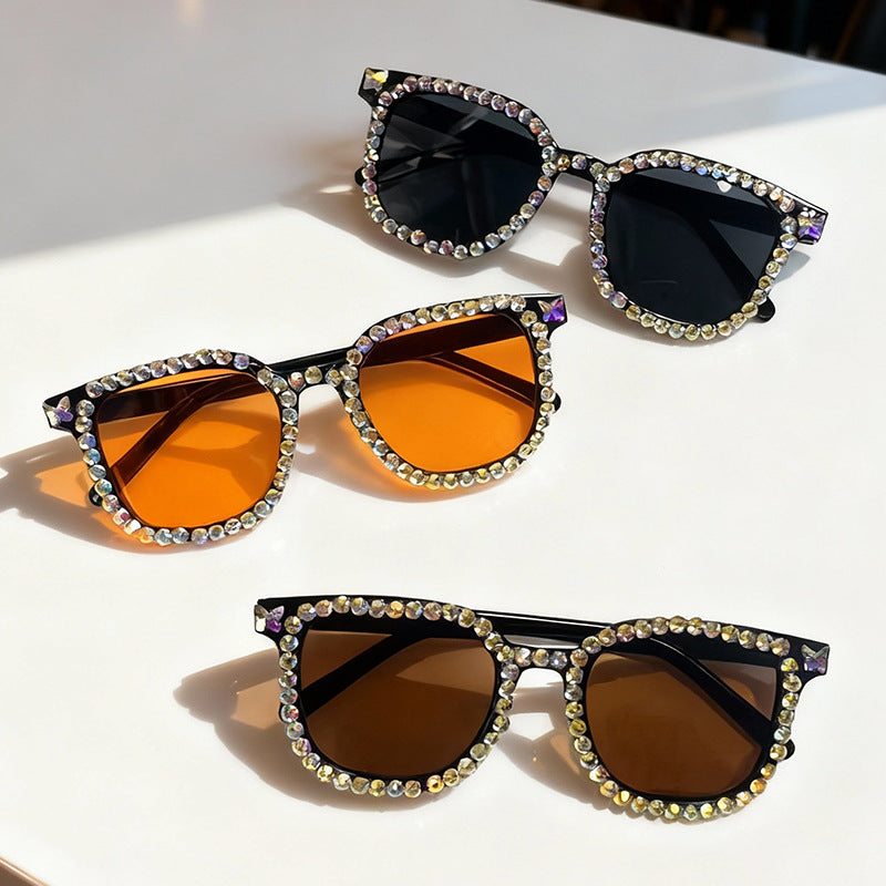 Crystal-Embellished Cat Eye Sunglasses Kalsten