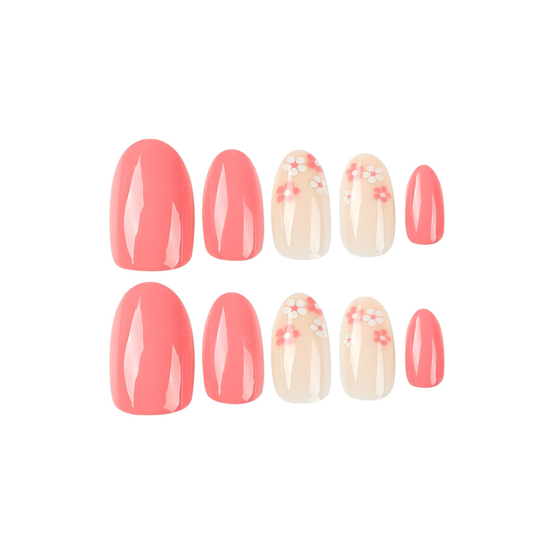 Artful nail extensions with delicate floral accents Kalsten