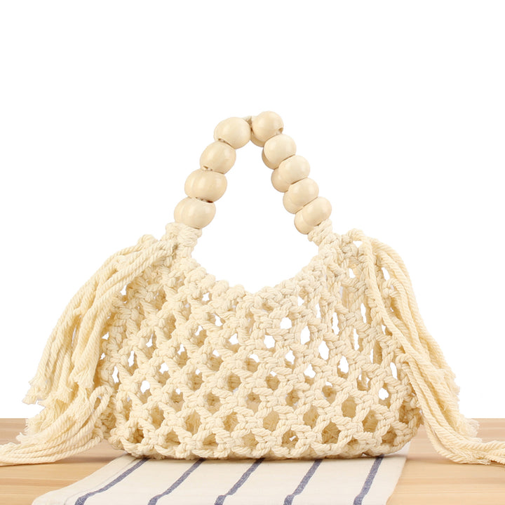 Handmade Macrame Bag with Wooden Handles Kalsten