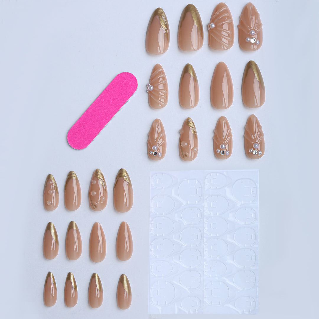 Artistic fingernails with curved decorations Kalsten