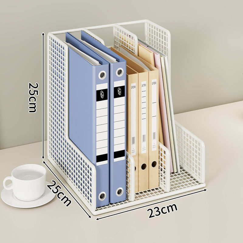 Mesh Grid Desktop File Organizer with Adjustable Vertical Dividers