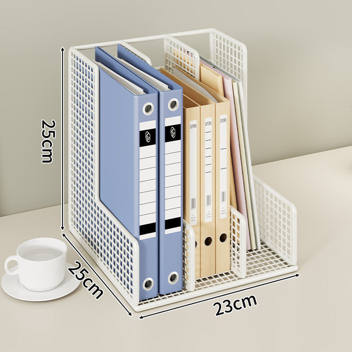 Mesh Grid Desktop File Organizer with Adjustable Vertical Dividers
