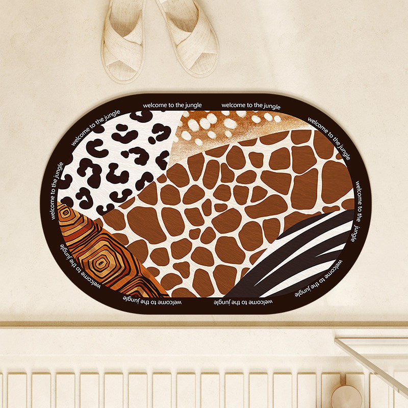 Decorative Leopard Print Bath Mat
