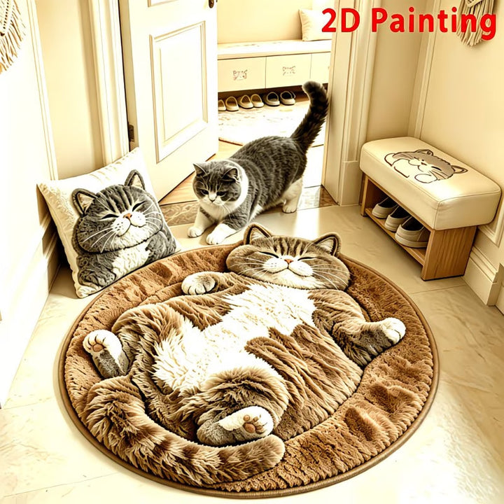 Cat-Themed Plush Area Rug