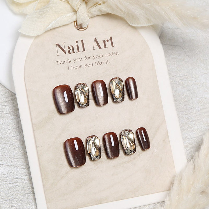 Elegant Floral Designed Press-On Nails