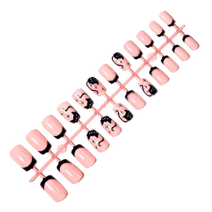 Decorative Cat-Themed Press-On Nail Set kalsten