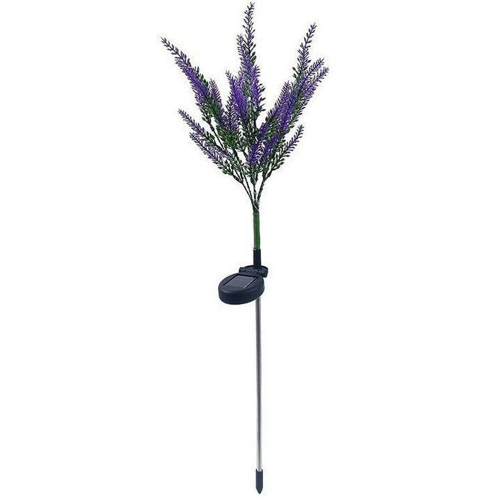 Solar-Powered Simulated Lavender Blossom Garden Stake Lights With Stake-Mounted Control Kalsten