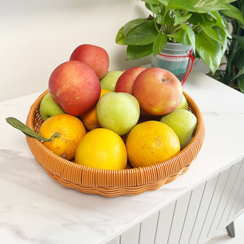 Decorative Round Woven Serving Tray Kalsten