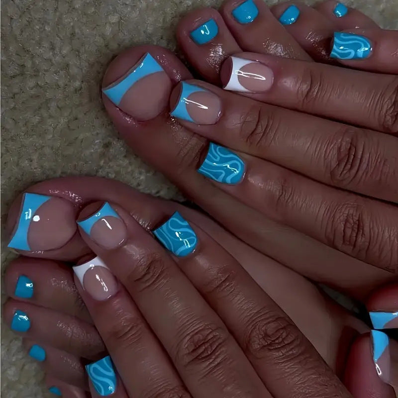 Decorative Floral Press-On Pedicure Set Kalsten
