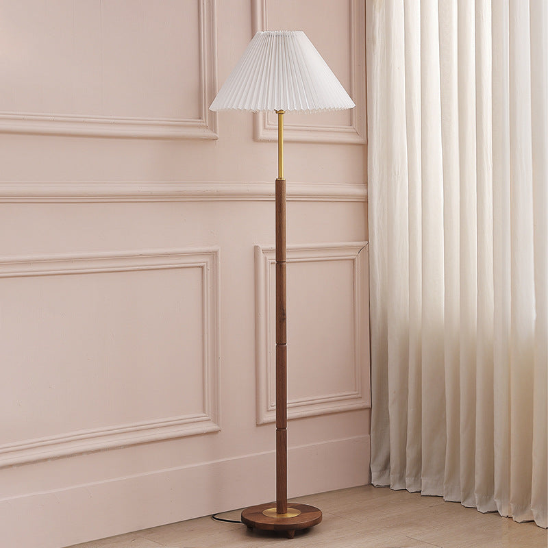 Contemporary Floor Lamp with Pleated Shade