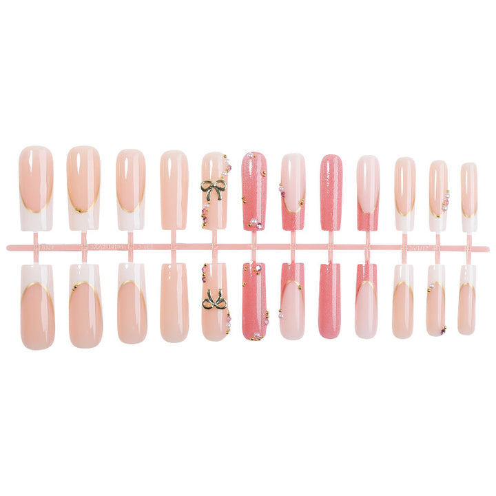 Decorative Press-On Nail Set with Glamorous Accents kalsten