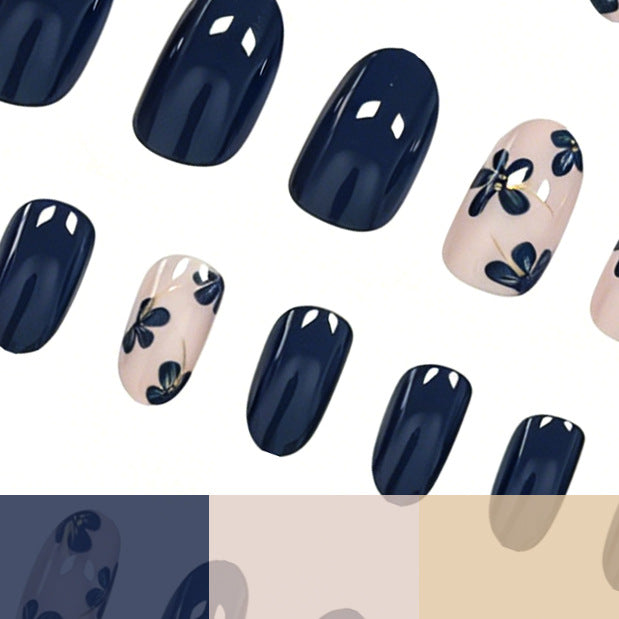 Floral Accented Press-On Nail Art Kalsten