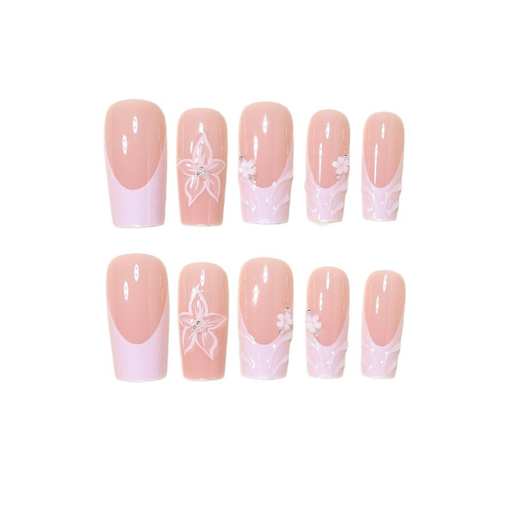 Elegant Floral Press-On Nail Art Kalsten