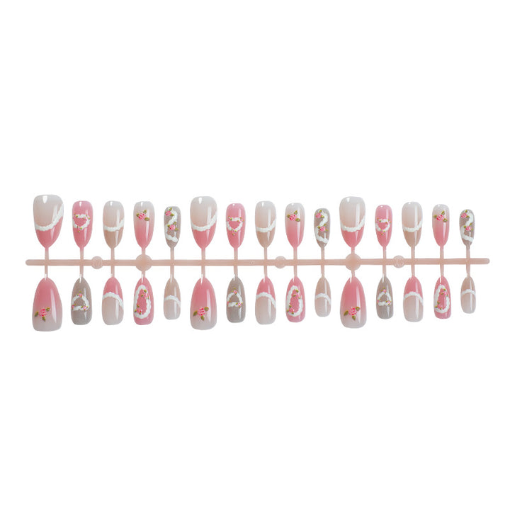 Decorative 3D Floral Press-On Nails